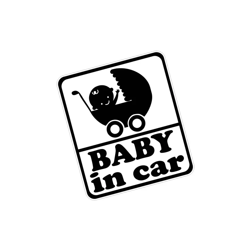 Baby in car, autocolant, dimensiune 100x80 mm, model 060